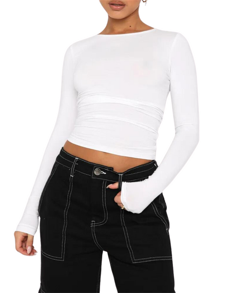 SPORT.LES Studio to Street Crop Top White | Shop Online at SPORTLES.com