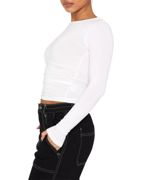 SPORT.LES Studio to Street Crop Top White | Shop Online at SPORTLES.com