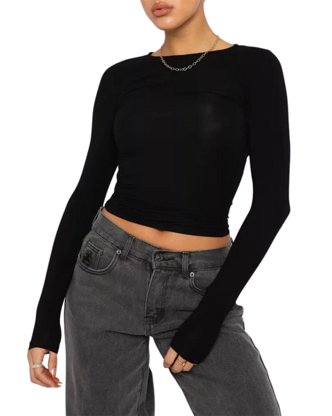 SPORT.LES Studio to Street Crop Top Black | Shop Online at SPORTLES.com