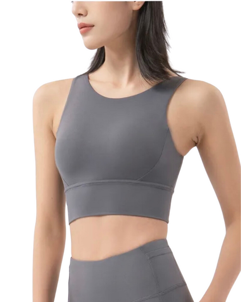 SPORT.LES 2NDSKN Cutout Sports Bra Titanium | Shop Online at SPORTLES.com