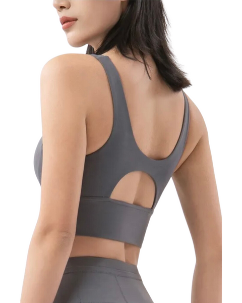 SPORT.LES 2NDSKN Cutout Sports Bra Titanium | Shop Online at SPORTLES.com