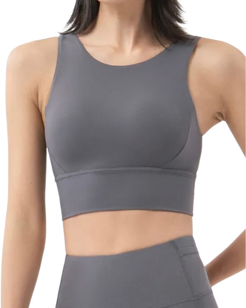 SPORT.LES 2NDSKN Cutout Sports Bra Titanium | Shop Online at SPORTLES.com