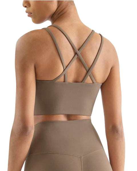 SPORT.LES 2NDSKN Cross Sports Bra Cacao